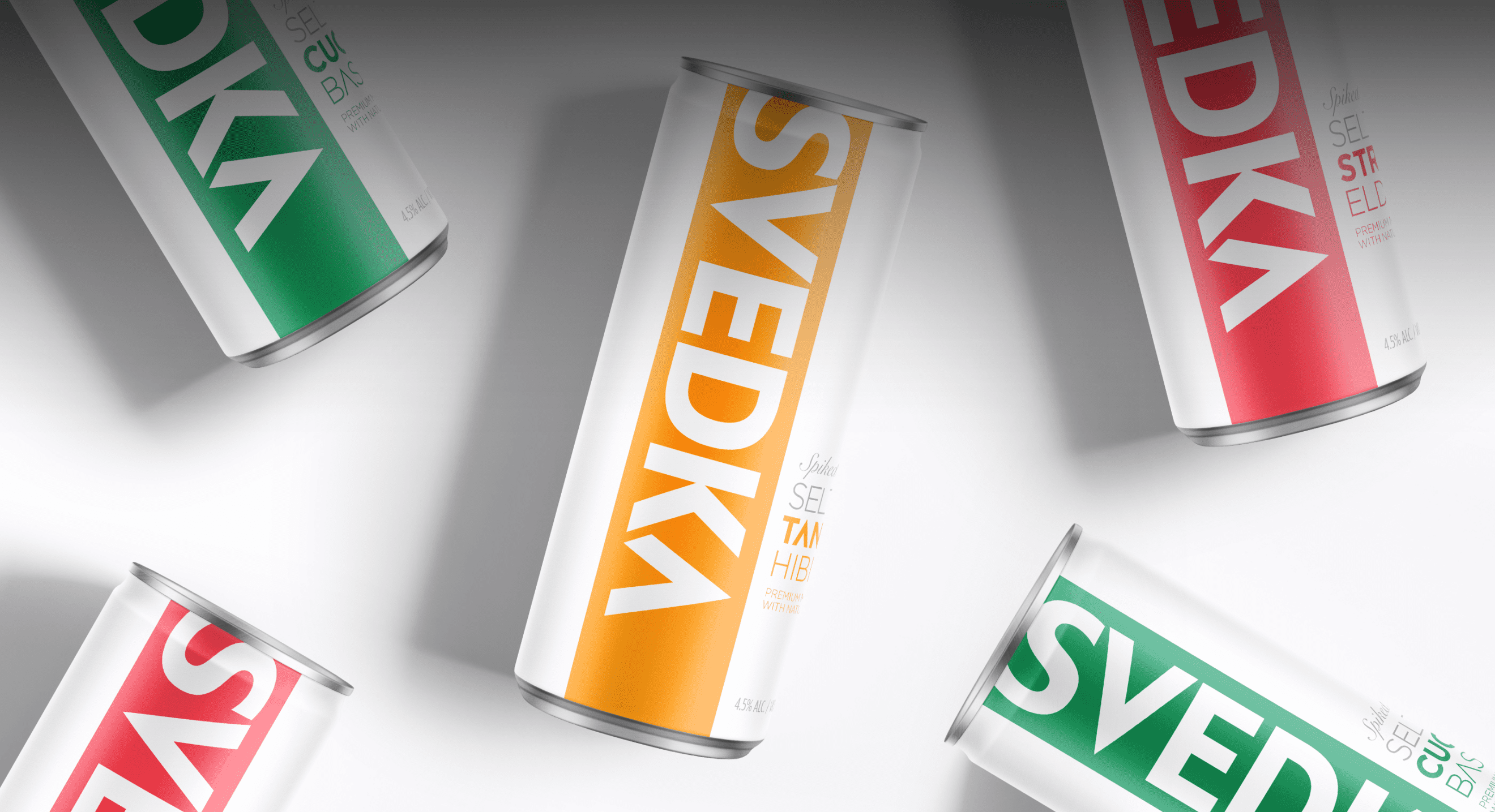 branding and design example: SVEDKA vodka beverage cans