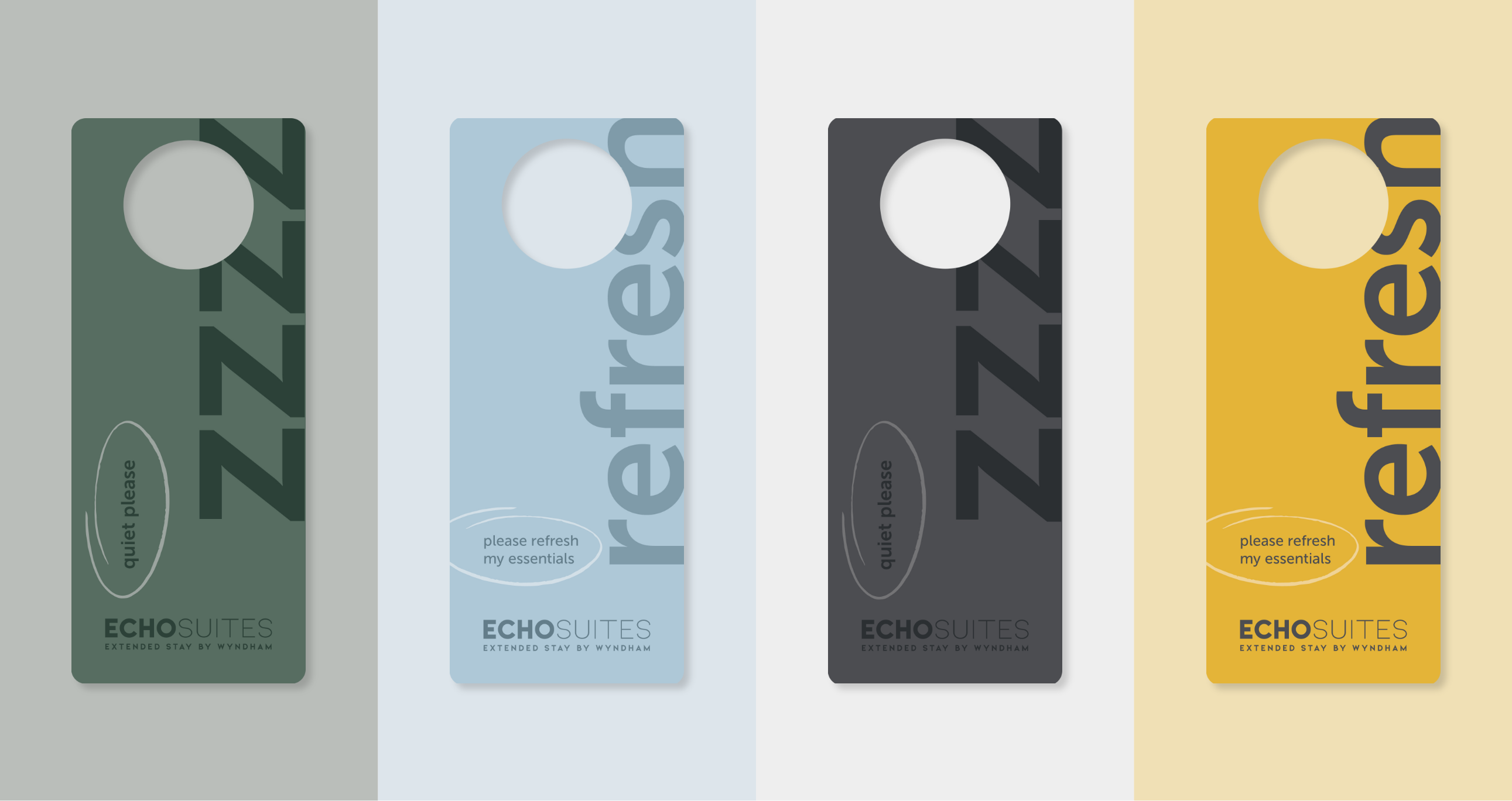 Echo Suites door knob tag mockups view