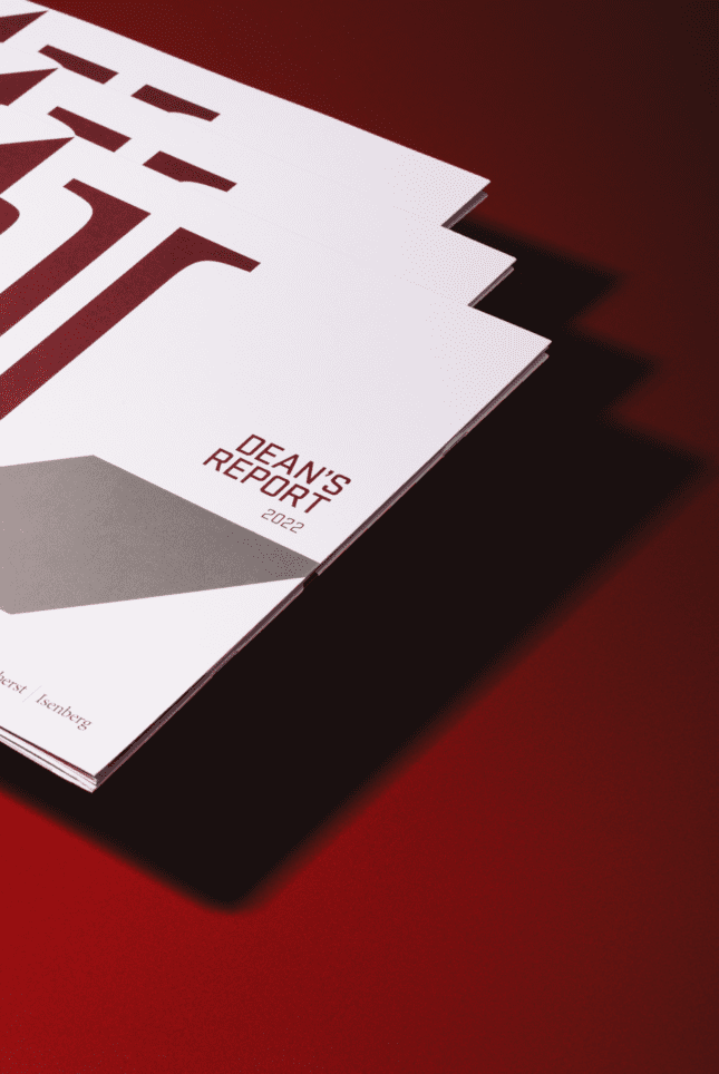 Close up image of the cover of the Isenberg Dean's Report 2022 booklet