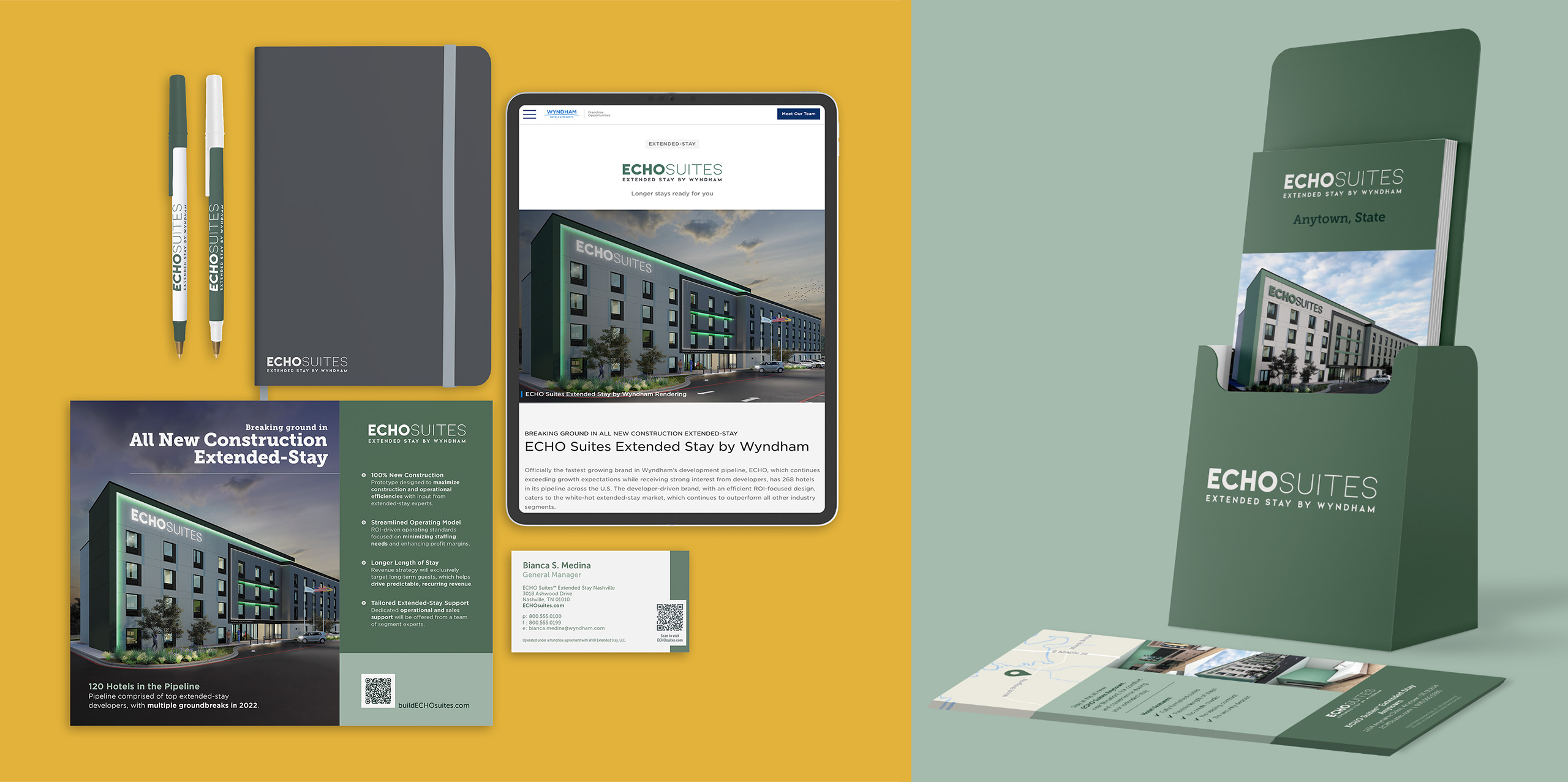 Examples of Echo Suites marketing materials and brochure